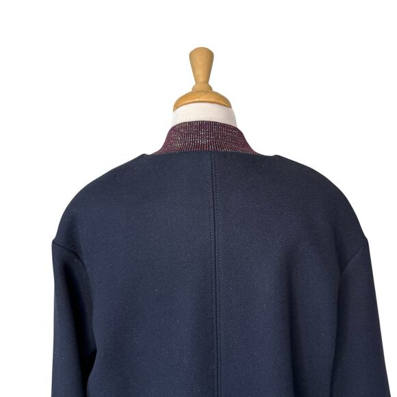 Des Petits Hauts MAURICETTE Stadium Coat Wool Marine Navy Size 1/Small - Picture 7 of 13